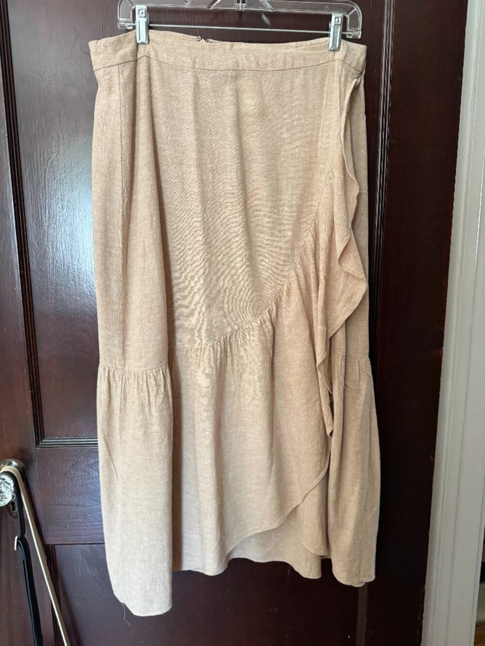 Madewell ruffle linen midi skirt